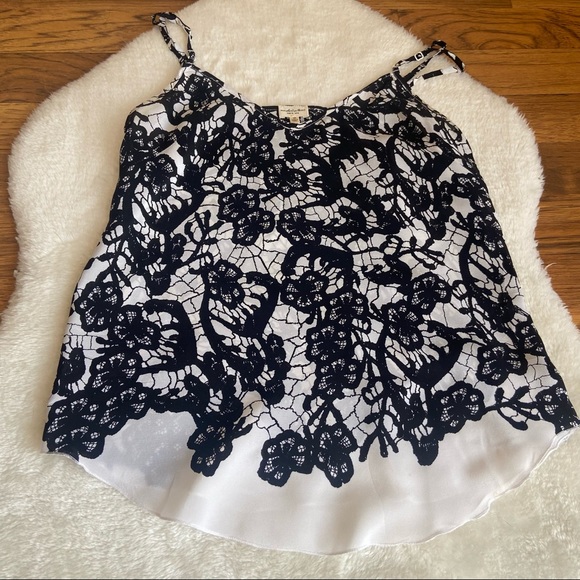 Aritzia Under/Wilfred black white silk camisole XS - Picture 1 of 7